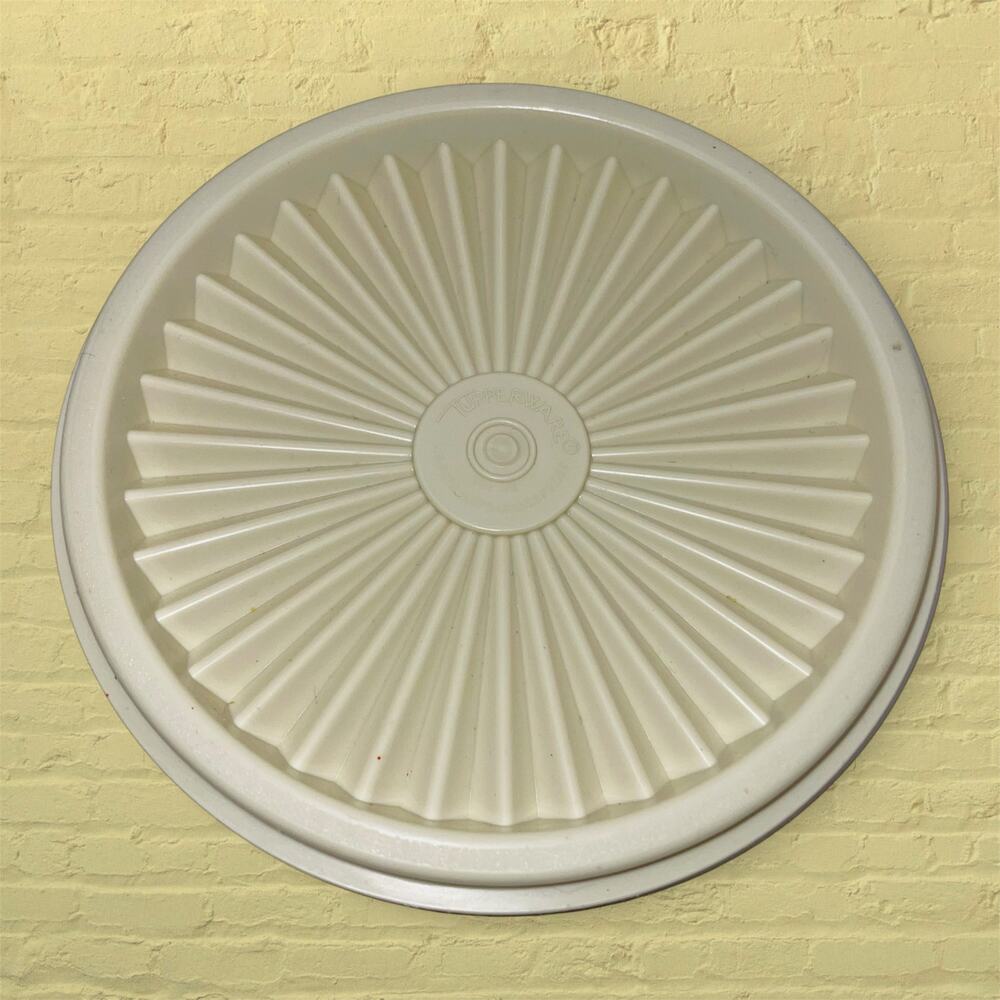 Tupperware Replacement Lid Cream Tan Servalier Starburst 5" Canister Seal VTG